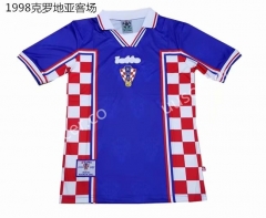 Retro Version 1998 Croatia Away Blue Thailand Soccer Jersey AAA