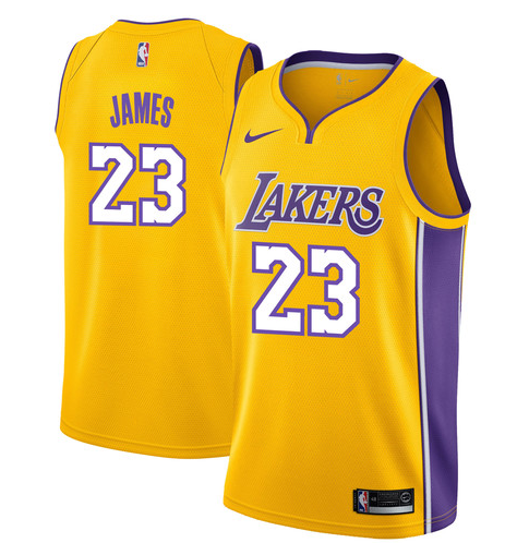 Lakers NBA Yellow #23 Jersey