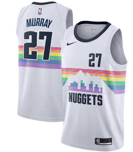 City Version NBA Denver Nuggets White #27 Jersey