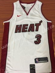 NBA Miami Heat White #3 Jersey