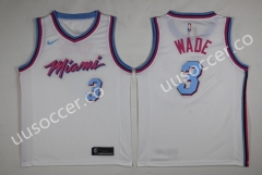City Versiob NBA Miami Heat White #3 Jersey