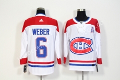 NHL Montreal Canadiens White & Red #6 Jersey