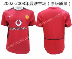 2002-2003 Manchester United Home Red Thailand Soccer jersey AAA