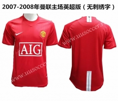 2007-2008 Manchester United Home Red Thailand Soccer jersey AAA
