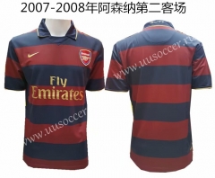 2007-2008 Arsenal 2nd Away Red & Blue Thailand Soccer Jersey AAA