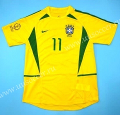 2002 Retro Brazil Yellow Thailand Soccer Jersey AAA
