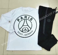 02 Version Paris SG White Round Collar Thailand Soccer Tracksuit Uniform-GDP