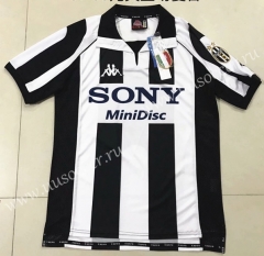 Retro Version 1997-1998 Juventus Home Black & White Thailand Soccer Jersey AAA-510