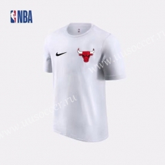 2019 NBA Chicago Bull White Cotton T-shirt