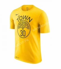 2019 NBA Yellow Cotton T-shirt-CS