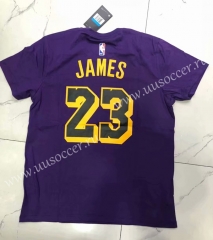2019 NBA Lakers BLue #23 Cotton T-shirt-CS