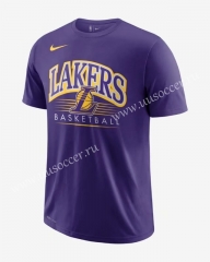 2019 NBA Lakers BLue Cotton T-shirt-CS