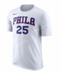 2019 NBA White #25 Cotton T-shirt-CS