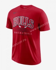 2019 NBA Chicago Bull Red Cotton T-shirt-CS