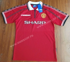 1998 Retro Version Manchester United Red Thailand Soccer Jersey AAA-912