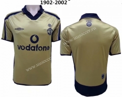 1902-2000 100th Classic Version Manchester United Light Yellow Thailand Soccer Jersey AAA