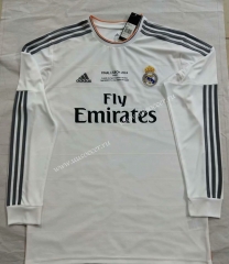Retro Edition 2014 l Real Madrid Home White LS Thailand Soccer Jersey AAA-912