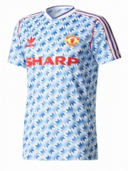 1990-1992 Retro Version Manchester United Away White Thailand Soccer Jersey AAA-811