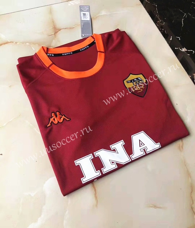 2001-2002 Retro Version AS Roma Home Red Thailand Soccer Jersey AAA-503 ...