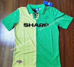 With logo 1992-1994 Retro Version Man Unit Yellow & Green Thailand Soccer Jersey AAA-912 TOP10009