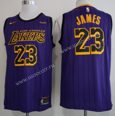 City Version NBA Lakers Purple #23 Jersey