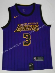 City Version NBA Lakers Purple #3 Jersey