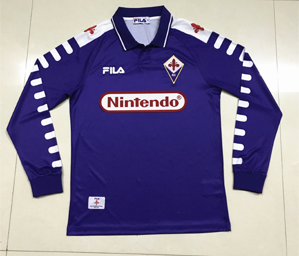 1998 Retro Version ACF Fiorentina Home Purple Thailand LS Soccer Jersey AAA-SL