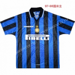 1997-1998 Retro Version Inter Milan Home Blue & Black Thailand Soccer Jersey AAA-811