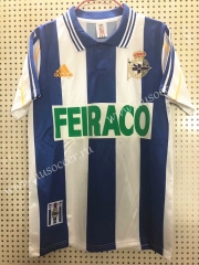 1999-2000 Retro Version Deportivo La Coruña Home Blue & White Thailand Soccer Jersey-811
