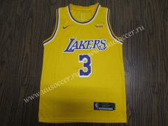 NBA Lakers Yellow #3 Jersey