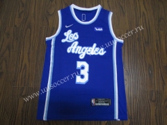 Latin Version NBA Lakers Blue #3 Jersey