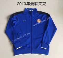 2010 Retro Version Manchester United Blue Thailand Soccer Jacket -AY