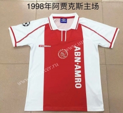 Retro Version 1998 Ajax Home Red And White Thailand Soccer Jersey AAA-AY