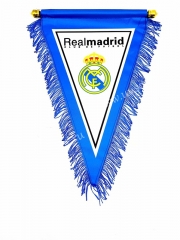 Real Madrid White Soccer Triangle Flag