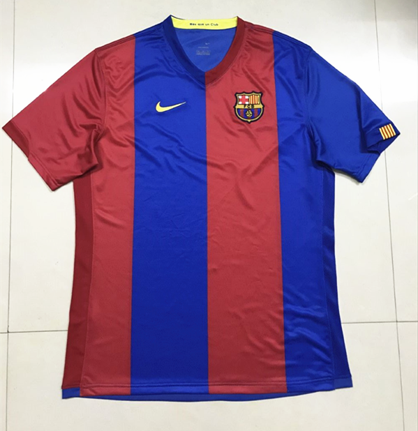 2006-2007 Retro Version Barcelona Home Red & Blue Thailand Soccer Jersey AAA-SL