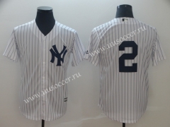 MLB New York Yankees White #2 Jersey