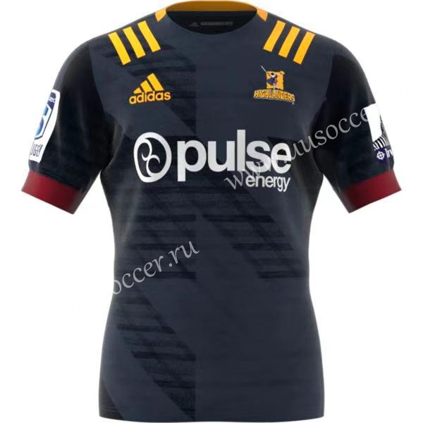 2020 Highlanders Home Blue & Black Rugby Shirt-Highlanders| topjersey