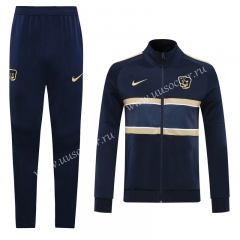 2020-2021 Pumas UNAM Royal Blue Training Soccer Jacket Uniform-LH