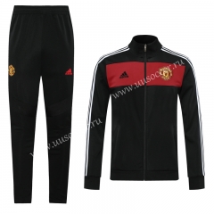 2020-2021 Retro version Manchester United Black High Collar Thailand Soccer Jacket Uniform-LH