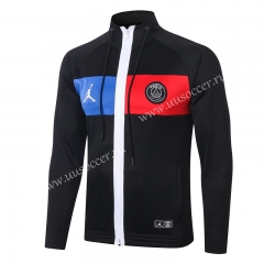 2020-2021 Jordan Paris SG Black With White zipper Soccer Jacket -LH