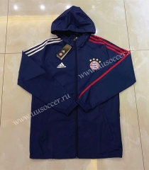 2020-2021 Bayern München Royal Blue Trench Coats With Hat-LH