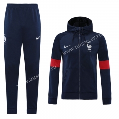 2020-2021 France Royal BlueThailand Soccer Jacket Uniform With Hat -LH