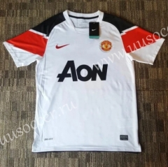 2010-2011 Retro Version Manchester United White Thailand Soccer Jersey AAA