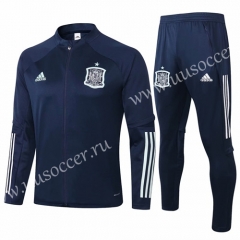 2020-2021 Spain Royal Blue Thailand Soccer Jacket Uniform-815