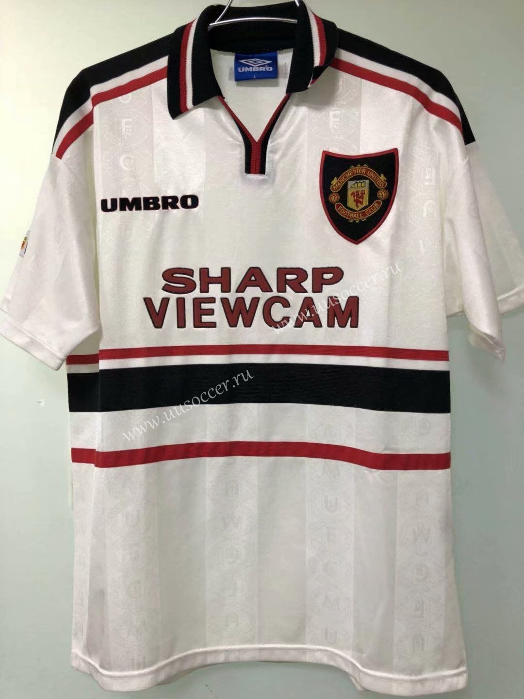 1998/1999 Retro Version Manchester United White Thailand Soccer Jersey ...
