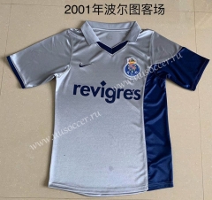 2001 Retro Version Porto Gray & White Thailand Soccer Jersey AAA-DG