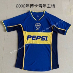 2002 Retro Version Boca Juniors Home Blue Thailand Soccer Jersey AAA-DG