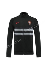 2020-2021 Portugal Black High Collar Thailand Soccer Jacket -LH