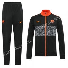 2020-2021  Roma Black High Collar Thailand Soccer Jacket Uniform-LH