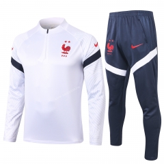 2020-2021 France White Thailand Soccer Tracksuit Uniform-411